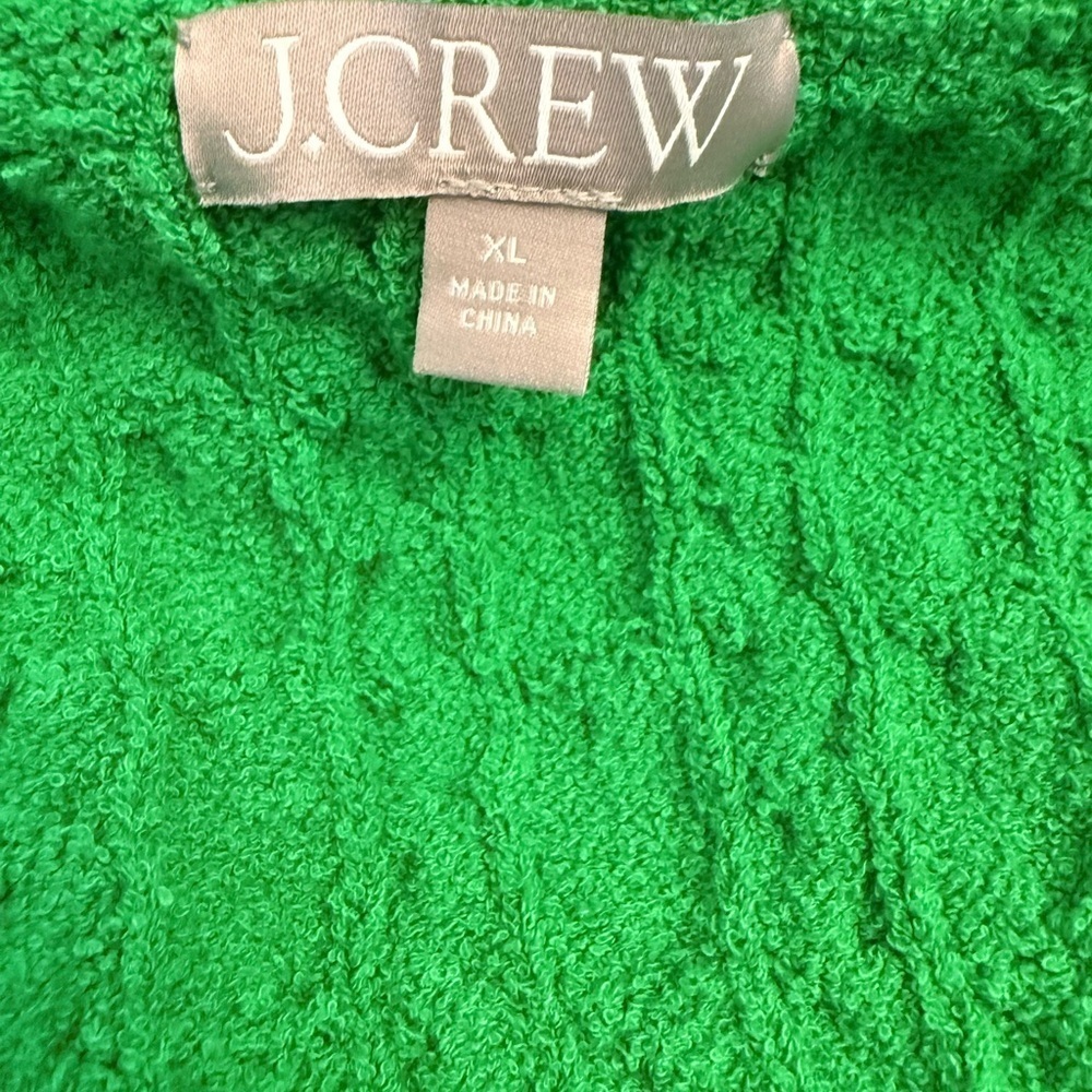 J. Crew Kelly Green Cableknit Cardigan Sweater - Picture 4 of 4